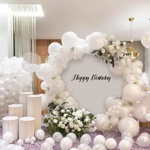 Elegant Pearl White Balloon Arch Garland Kit, Suitable For Weddings, Birthdays, Durable Party Decorations, And Various Events.
