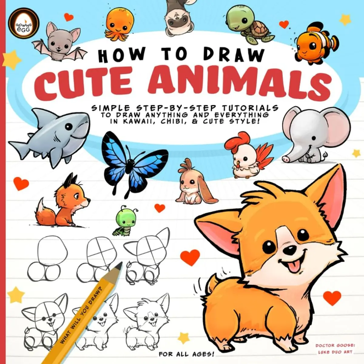 How to Draw Cute Animals : Simple Step-by-Step Tutorials to Draw Anything and Everything in Kawaii, Chibi, and Cute Style (How to Art) Paperback – October 26, 2023
