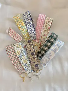 Handmade Keychain Wristlet / Quilted Wristlet