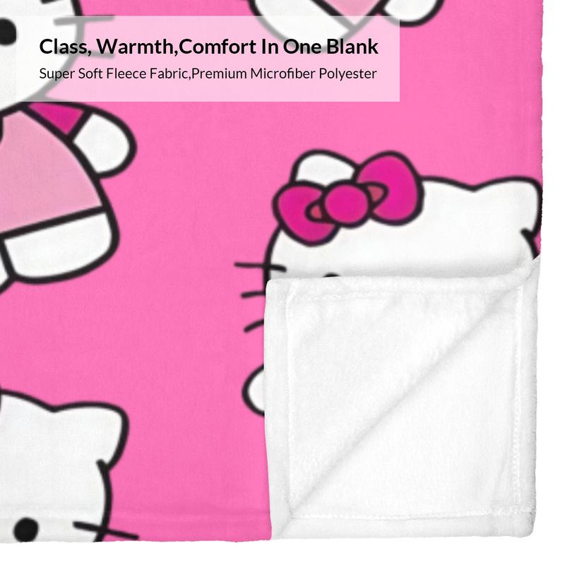 Sanrio Hello Kitty Rose Red Full Print Plush Blanket Unisex Vibrant Design for Fans of Sanrio and Hello Kitty Complete and Clear Representation