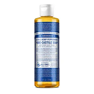 Pure-Castile Liquid Soap, Peppermint, 8 oz - 18-in-1 Uses for Hair, Laundry, Pets, and Dishes, Concentrated, Vegan, Non-GMO