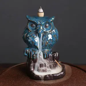 Owl Design Incense Holder, Vintage Cone Incense Burner, Desktop Miniature, Home Living Room Office Decor, Home Fragrance Holder, Aromatherapy Scent Diffuser, Scented