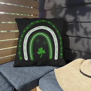 St. Patrick's Day Outdoor Pillows, Rainbow Holiday Patio Pillow