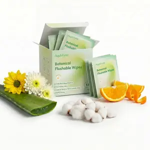 AquVryne Flushable Wet Wipes: Extra Large & DurableWet Toilet Paper, Plant-Based & pH-Balanced, Fragrance-Free for Sensitive Skin, Portable Travel Packs for Home,Office & Travel Freshness