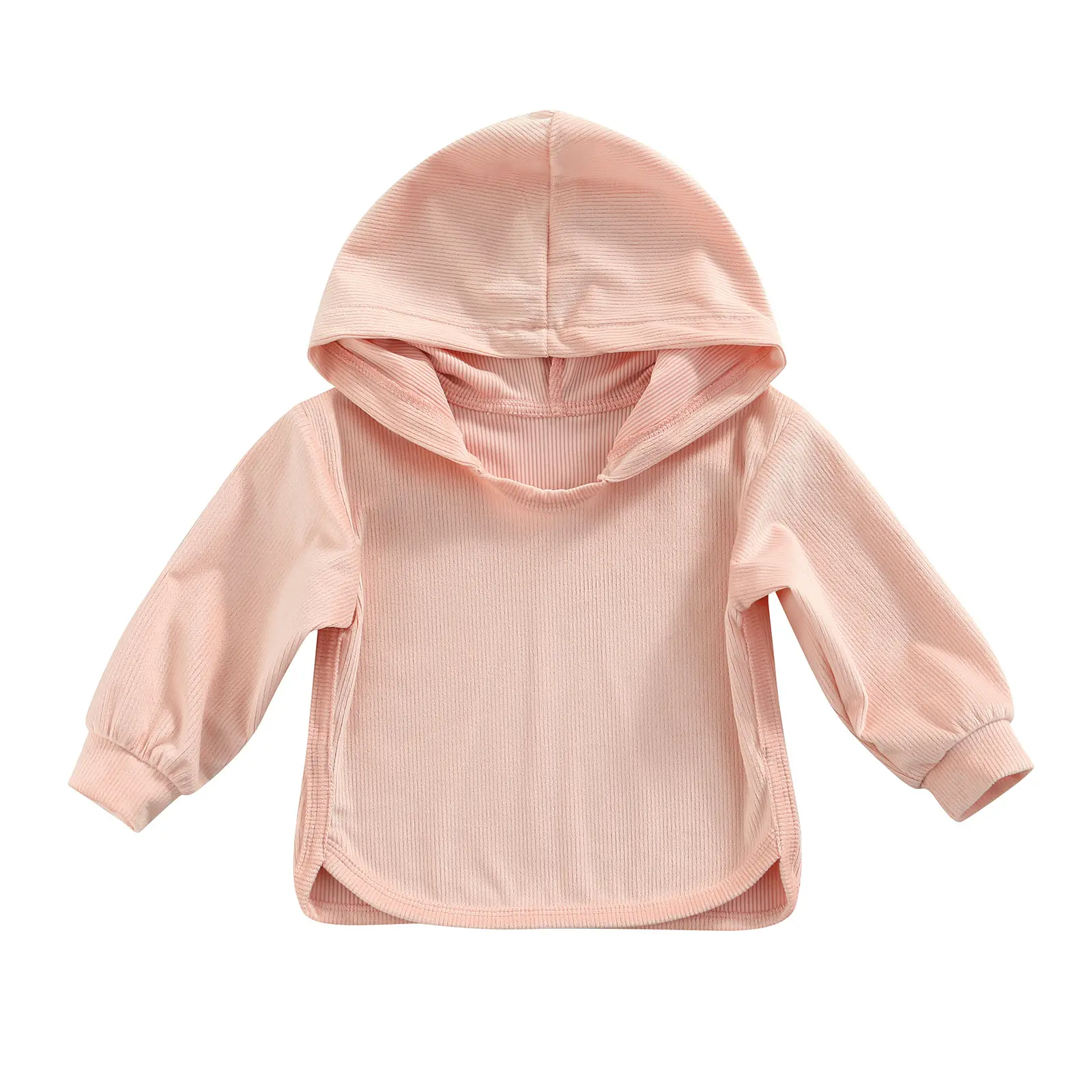 Toddler Hooded Pullover Solid Color Long Sleeve Tops for Boys and Girls 6 Months-5 Years