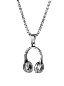 Fashion Simple Music Headphone Pendant Necklace, Stainless Steel Jewelry for Party, Daily Clothing Decor, Trendy All-match & Exquisite Jewelry for Birthday Gift