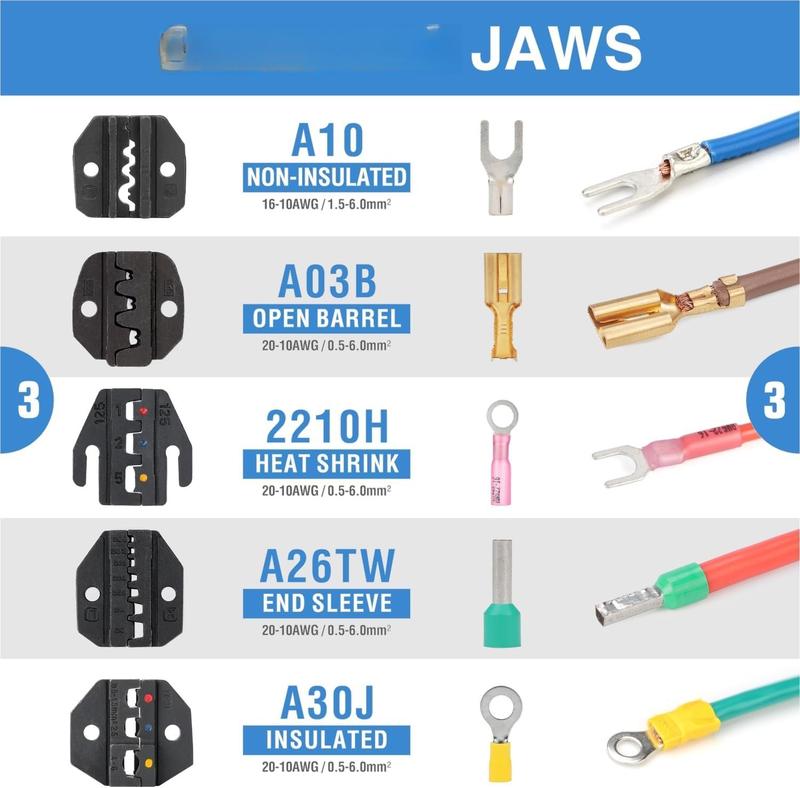 Wire Crimping Tool Kit with Wire Stripper and Ratcheting Wire Crimper for Heat Shrink Connectors, Wire Ferrule, Insulated and Non-Insulated Terminals Wire Crimping Tool Kit with Wire Stripper and Ratcheting Wire Crimper for Heat Shrink Connectors, Wire Ferrule, Insulated and Non-Insulated Terminals