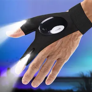 Cycling Gloves with Lights Gloves for Fishing Equipment Accessories Glove with Led Fingerless Light Fingers Mittens Apparel