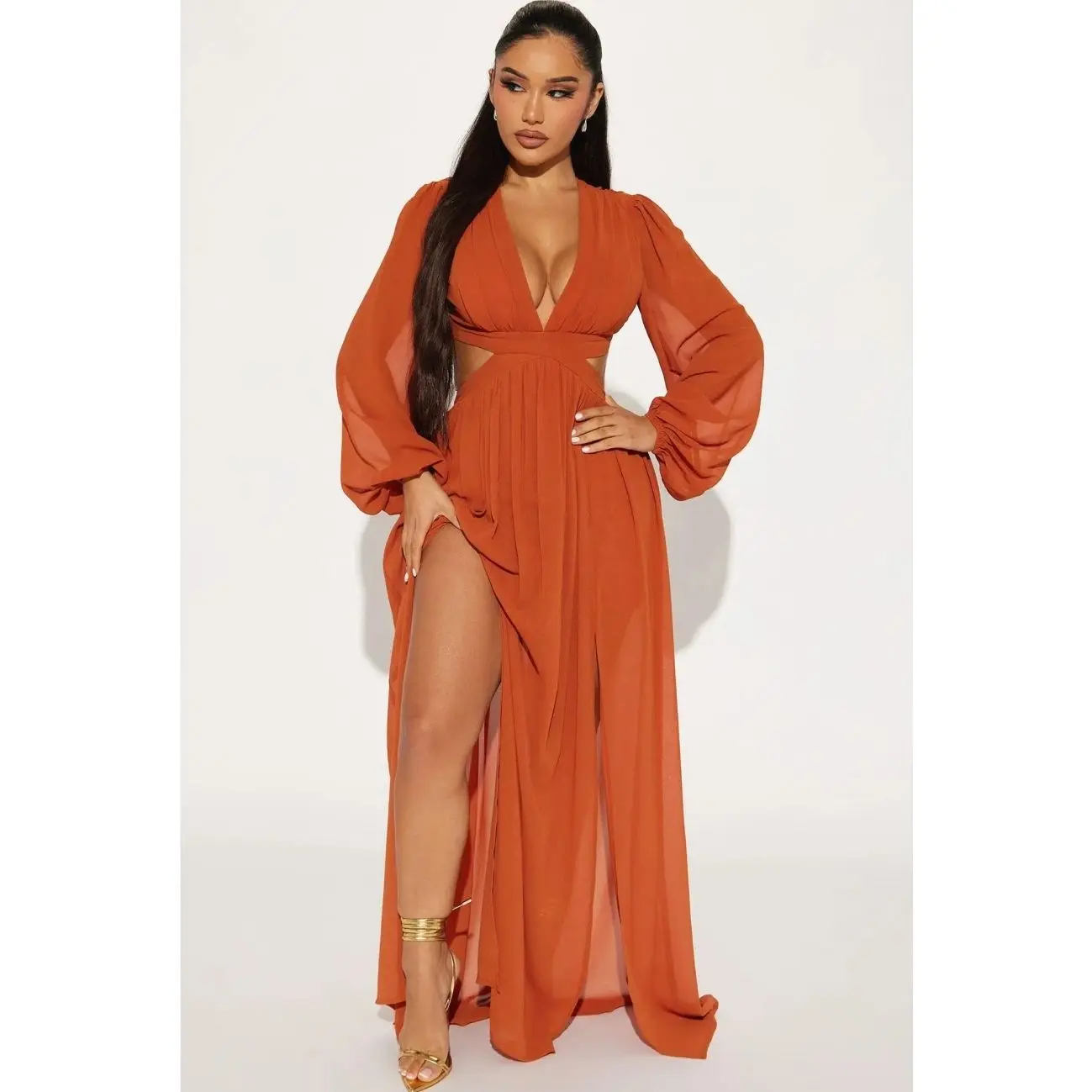 Natalia Maxi Dress - Cognac Fashion Nova
