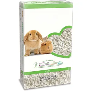 Natural Small Pet Bedding 99% Dust-Free Odor Control Paper Litter, 23L White Recyclable Soft Absorbent, Hypoallergenic Safe for Hamsters Rabbits Guinea Pigs tokay  gecko  enclosure bin  cage Foldable Ferret Carrier Travel Cage