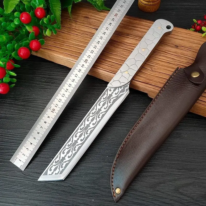 Chef knife kitchen cleaver butcher boning knife with sheath. Kitchen cleaver butcher, forged cleaver kitchen knife outdoor multipurpose Cutting Cooking