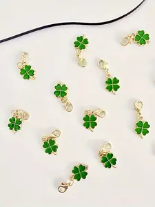 Lucky Four-Leaf Clover Keychain Set - Alloy Plant Design, Lobster Clasp - Affordable Gift For Graduation Ceremony, New School Season, Graduation Season, Wedding, Perfect Gift, Ideal Choice For Ceremonies, Bag Pendant