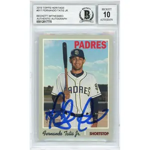Fernando Tatis Jr. San Diego Padres Autographed 2019 Topps Heritage RC BGS 10 Authenticated Card - Topps - Fanatics Authentic Certified