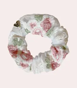 Fleur Embroidered Scrunchie