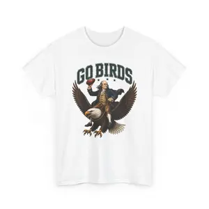 Go Birds Ben Franklin Riding Eagle Tee | Patriotic Football Spirit