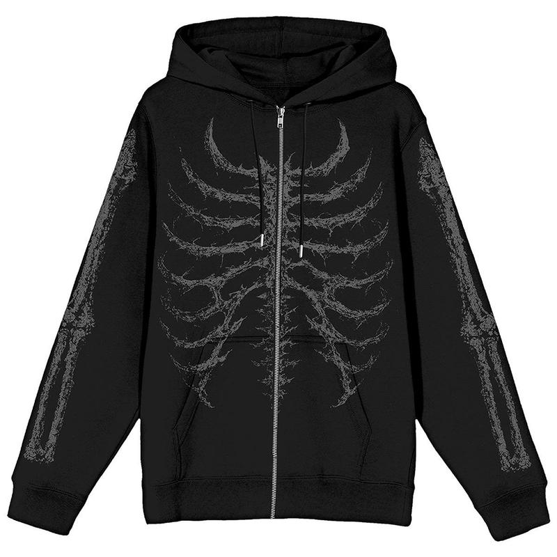 Baphomet Skeleton Zip-Up Hoodie