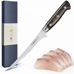 Kanngou 7 Inch Fillet Knife for Fish and Meat Flexible AUS-8 Steel Kitchen Knife