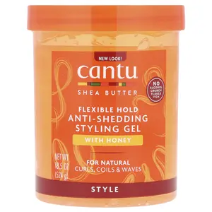 Cantu Shea Butter, Anti-Shedding Styling Gel With Honey, Flexible Hold, 18.5 oz (524 g)