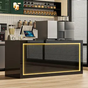 Modern Highlight Painted Strip with Light Storage & Welcome Desk with Drawers for Efficient Storage Solutions