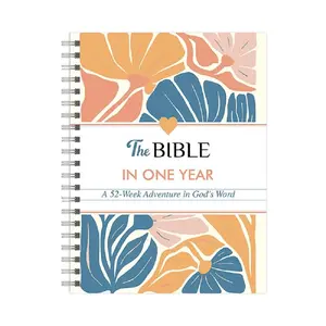The Bible in a Year Spiral Bible Study Guide A5 Leak-Proof Womens Bible Study Plan 52 Week Study Guide Book for Friend