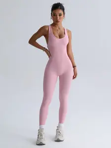 Women's High Waist Yoga Leotard, Running Sports Gym Wear, Seamless Butt-Lifting Tight-Fitting One-Piece Suit, Comfortable Elastic Fabric