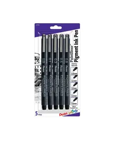 Pentel Arts Pointliner Felt Tip Pen, Assorted 5-Pack Office Writing Tool