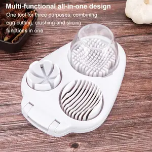 Multi-Function Kitchen Vegetable Cutter Stainless Steel 3-in-1 Egg Boiler & Slicer