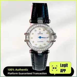 Omega Vintage 22.5mm Constellation Quartz - Custom White MOP Dial, Diamond-Set Caseback Ladies Watch 21121186