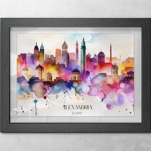 Alexandria Skyline Poster Decor Room Wall Prop Ornaments Decoration Artistic Photo Print