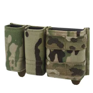 USKDTAC 9mm + 5.56 Molle Magazine Pouch, KYWI Double Magazine Pouch for Handguns and Rifles