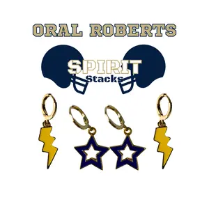 Oral Roberts Spirit Earring Stack For Golden Eagles Game Day