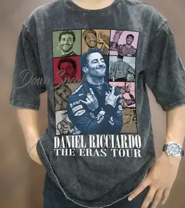 Vintage Wash Daniel Ricciardo The Eras Tour Shirt, Driver Racing Championship Formula Oversized Tshirt, Vintage F1 Driver Graphic Tee