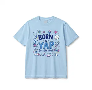 Vintage Funny Born to Yap Forced to Chart Nurses Shirt, Funny Nurse Tee, Graduation Gift for Nurse