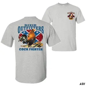 Dixie Outfitters Cock Fighter T-Shirt – Bold Rooster Design with Confederate Flag Background and 'Cock Fighter' Text, Perfect for Country and Southern Style Lovers, Unisex Fit, Ideal for Casual Wear or Outdoor Adventures, Menswear Top Streetwear Casual