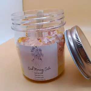 Make Him Crazy 8oz BATH SALT SOAK MAGNESIUM SULFATE (EPSOM SALT) INFUSED WITH JUICY FRUIT BLEND FRAGRANCE ADDED (CALENDULA FLOWER) BUDS W/ PINK HIMALAYAN SALT Body Care Soothing