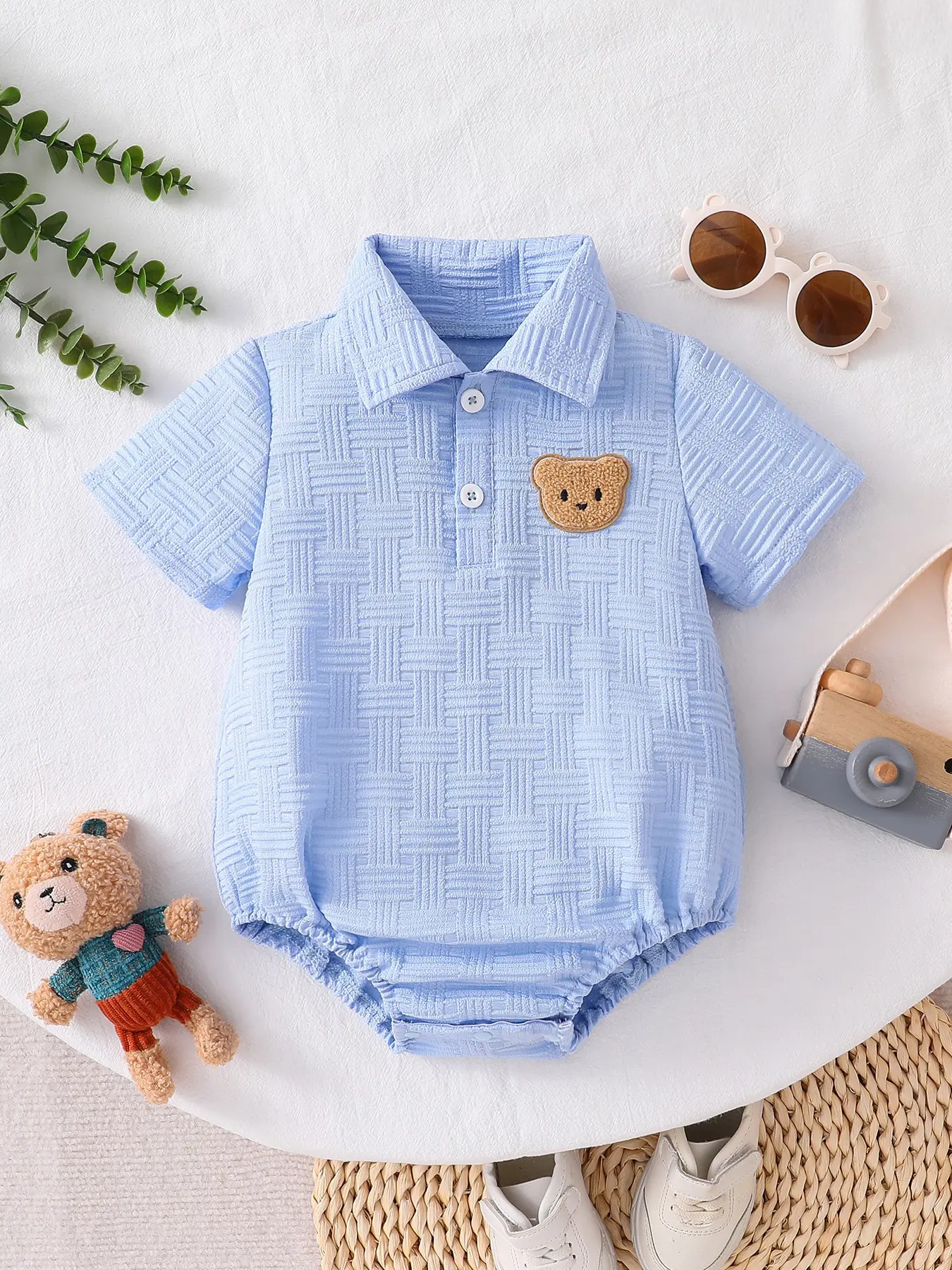 Newborn Baby Boy Blue Short Sleeve Triangle Onesie, Cute Breathable  All-In-One Romper Bodysuit, Lightweight Summer Baby Clothes, Comfort Fit,  Newborn Onesies - TikTok Shop
