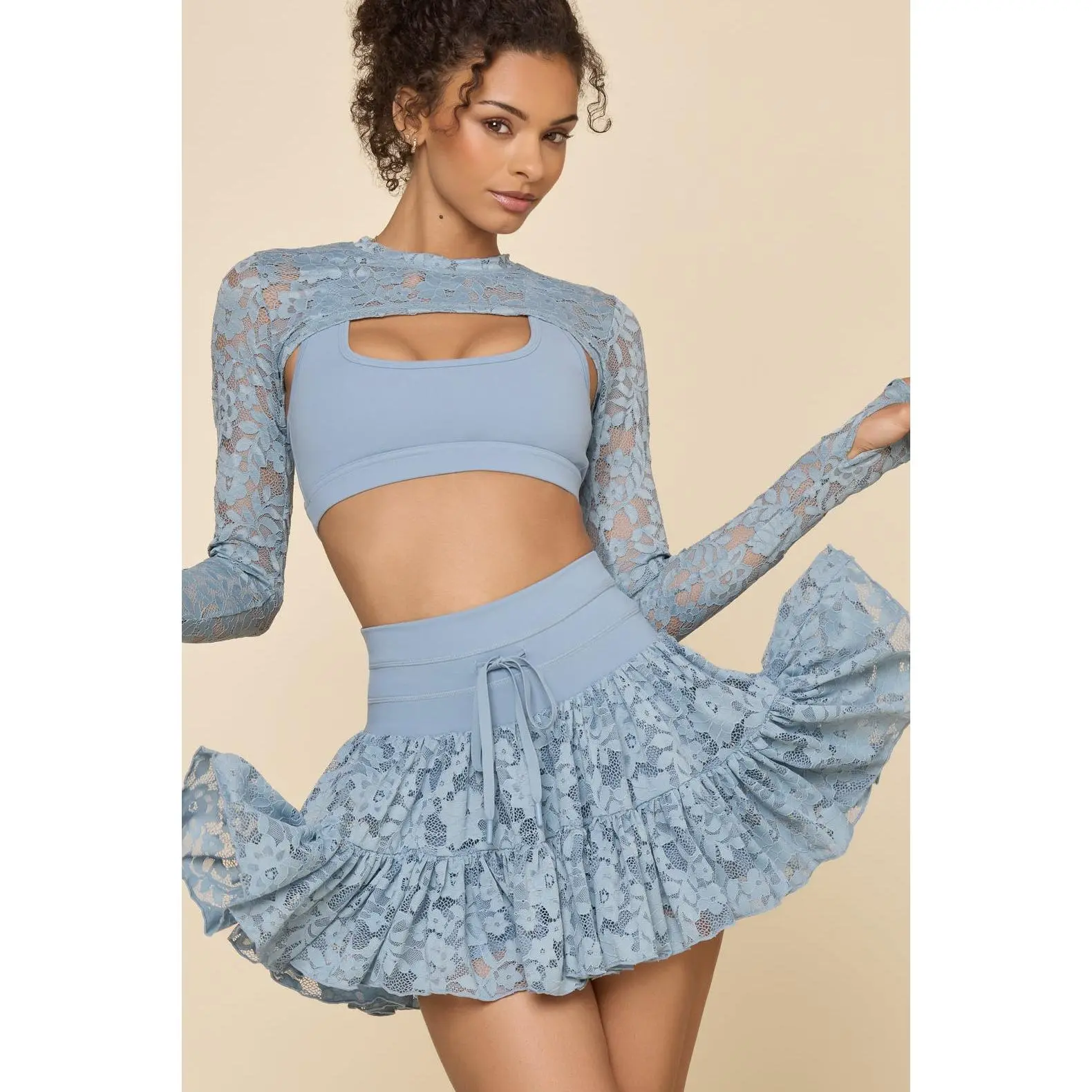 Lace Pirouette Skort - Blue Storm