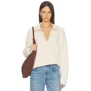 SRG Dae Contrast Polo Sweater in Ivory