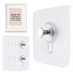 Self-Adhesive Wall Hooks, Hangers, Strong Load Capacity, No Drilling Required, Ideal for Hanging Photos and More, Durable Design, Easy Installation