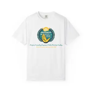 Progress Is A Mile T-shirt | Recovery Coaching Logo Tee