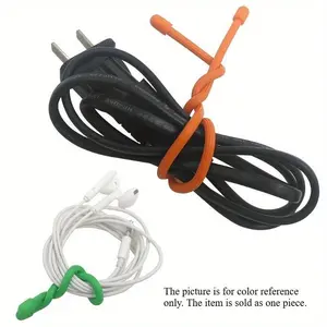 5 silicone cable ties, reusable elastic bands for cable management, ropes, hanging, reusable rubber twist straps