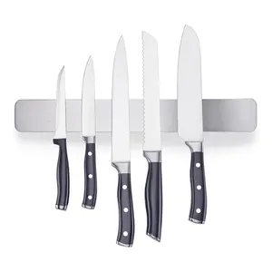 A must-have magnetic knife holder for families, made of stainless steel 304 material. Modern kitchen storage tools can be used to store hardware items and kitchen tools