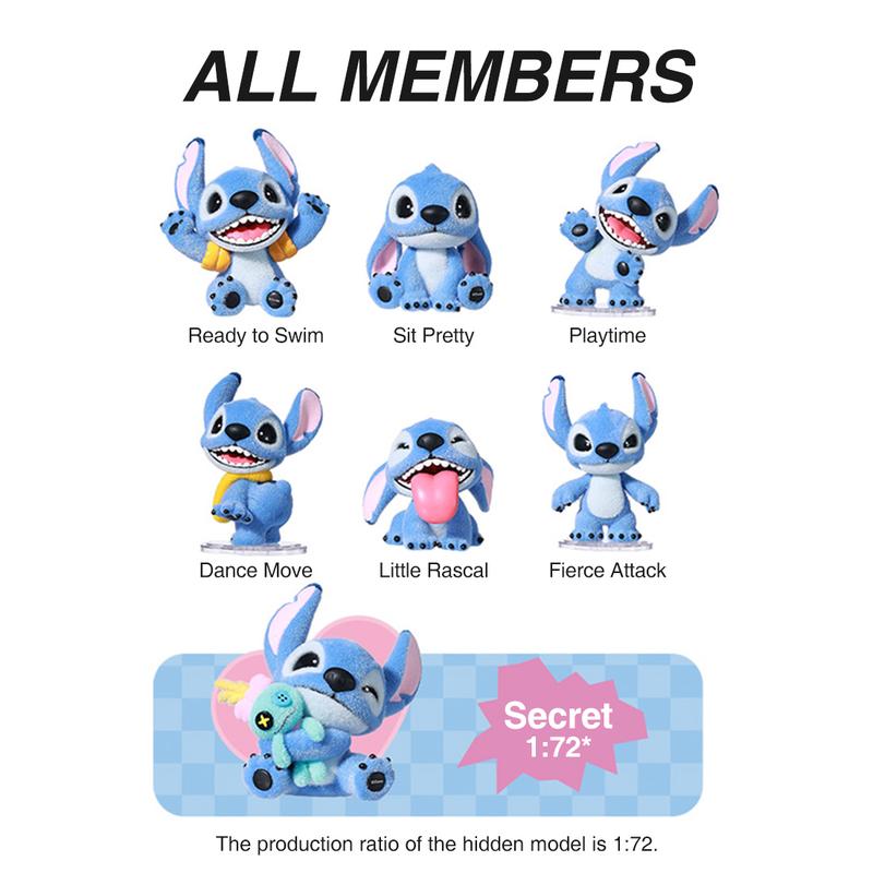 Disney Lilo & Stitch series Stitch's Adventure Long Flocking Blind Box Ornaments