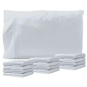 Glarea White Pillow Cases Queen Size - Bulk Pack Pillow Cases Standard Size with Envelope Closure - Soft Microfiber Material for Comfortable Sleep, Sublimation and Air BnB Essentials
