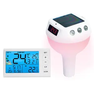 ILTH-517 Wireless Solar Pool Thermometer RGB Lights IP68 Floating Gauge for Pool