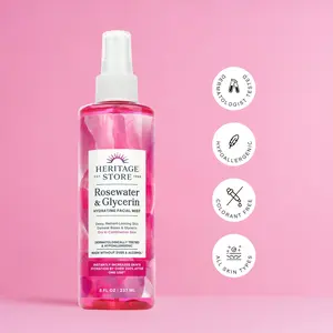 Heritage Store Rosewater & Glycerin Hydrating Mist - Skincare for Hydration & Skin Repair