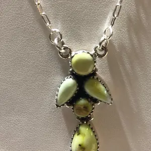 Turquoise small pendant drop necklace. Solid 925 sterling silver Palomino 16”+2