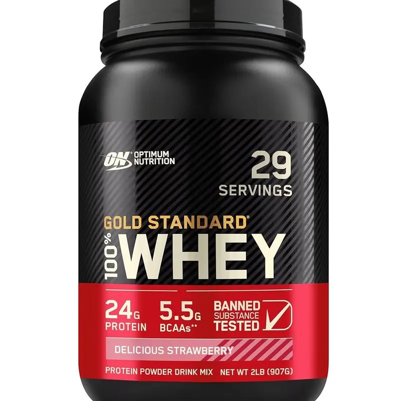 Optimum Nutrition Gold Standard 100% Whey Protein 2 lbs - 24g Protein 5.5g BCAAs for Muscle Health & Fitness