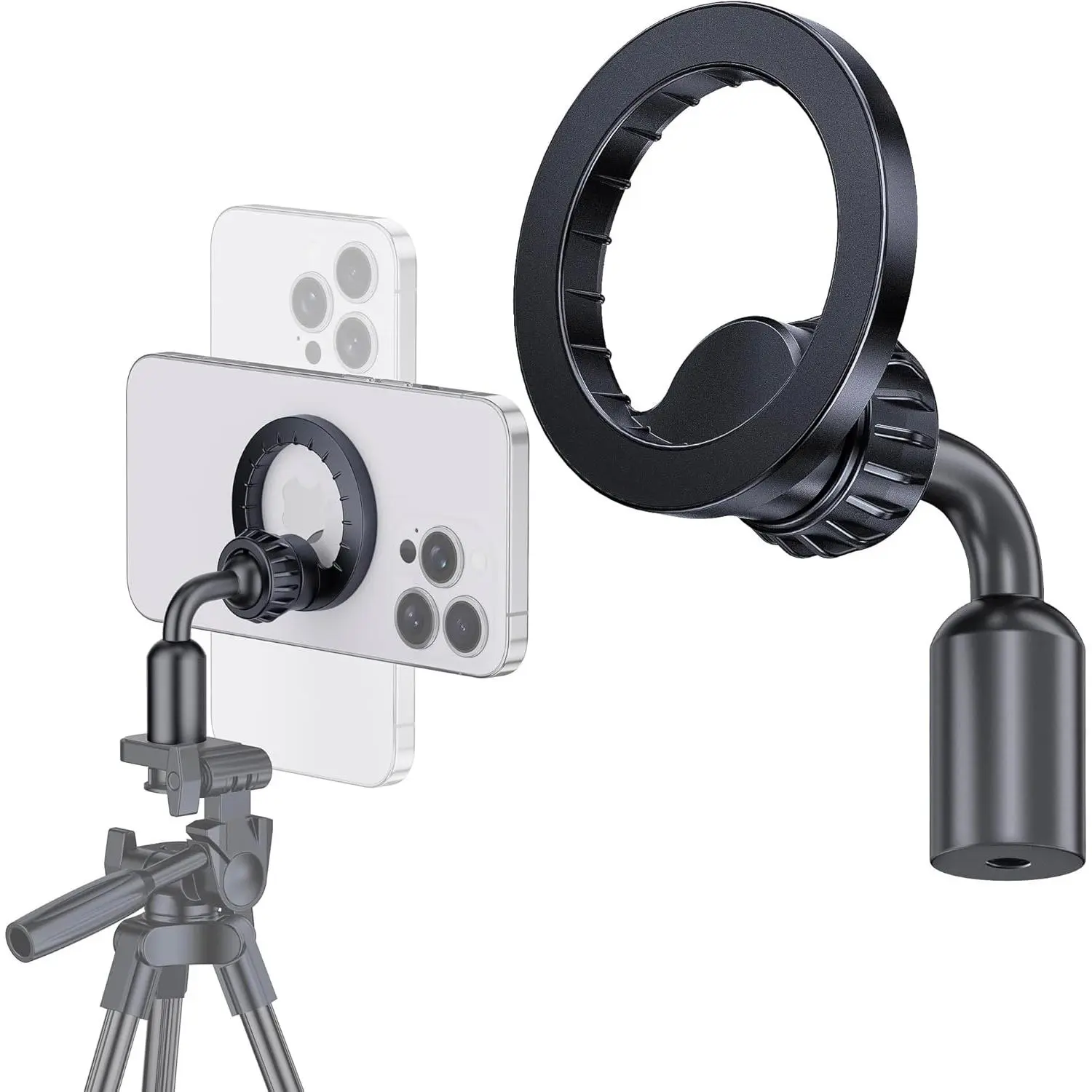 Tripod Mount Holder Adapter for MagSafe [Upgraded Metal],  Tripod Mount Adapter with 1/4" Screw Hole,  Phone Tripod Holder Adapter for  16/15/14/13/12 Series