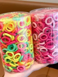 200 Colorful Soft Nylon Hair Ties, Kids Girls Women Elastic No Damage Hair Bands, Cute Multicolor Rubber Bands for Daily School Party Travel, Cute Hair Accessories, Elastic Hair Accessory